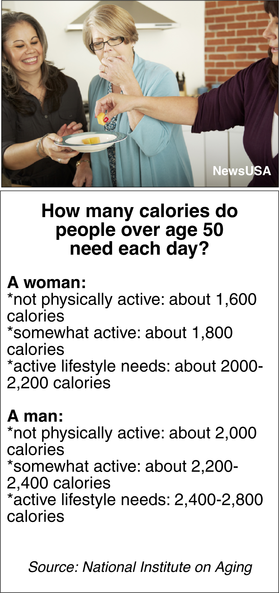 How many calories does a woman need each day?